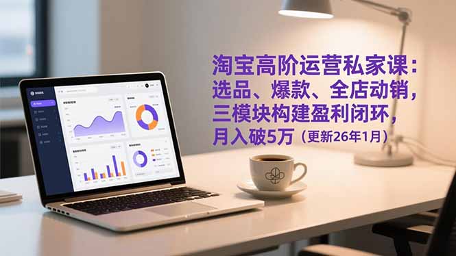 淘宝高阶运营私家课：选品、爆款、全店动销，三模块构建盈利闭环，月入破5万(更新26年1月 - 区块之眼