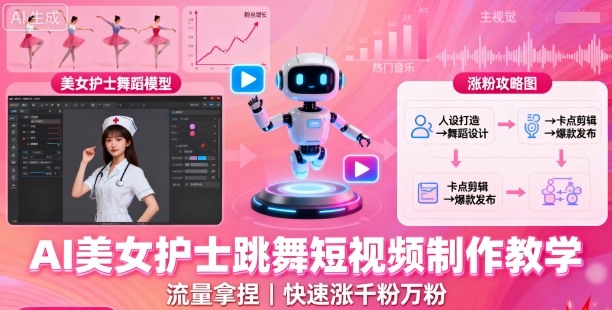 AI美女护士跳舞短视频制作教学，流量拿捏，快速涨千粉万粉【提示词+视频教程】 - 区块之眼 - 区块之眼