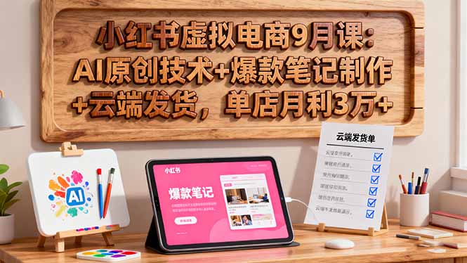 小红书虚拟电商9月课：AI原创技术+爆款笔记制作+云端发货，单店月利3万+ - 区块之眼 - 区块之眼