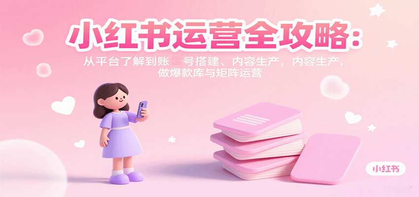 小红书运营全攻略：从平台了解到账号搭建、内容生产，做爆款库与矩阵运营 - 区块之眼