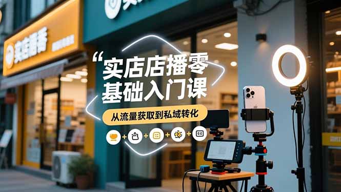 实体店播零基础入门课，实体店+短视频+直播+微信生态+私域社群，从流量获取到私域转化 - 区块之眼