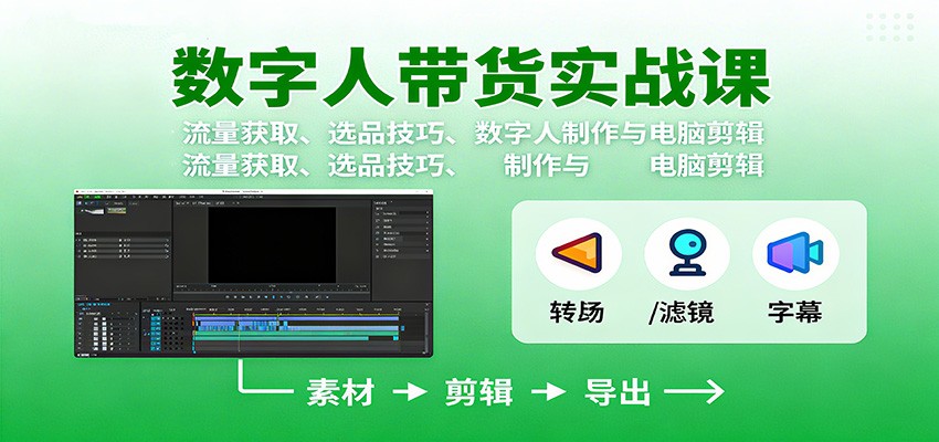 数字人变现实战课：流量获取、选品技巧、数字人制作与电脑剪辑 - 区块之眼 - 区块之眼