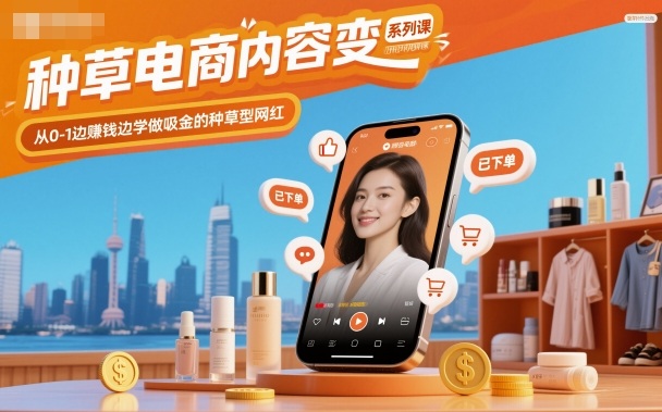 种草电商内容变现系列课，从0-1边賺钱边学做吸金的种草型网红 - 区块之眼