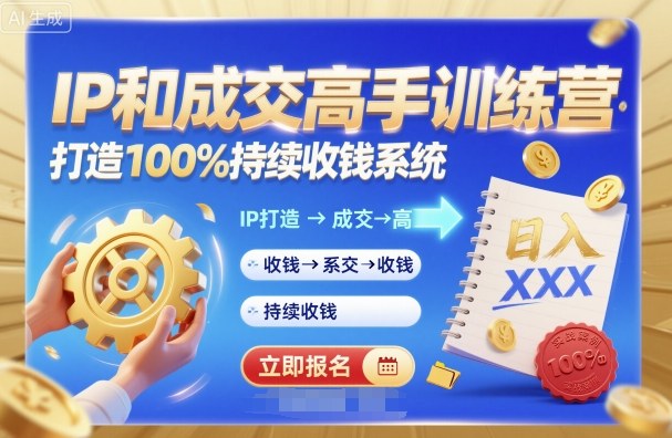 带你成为IP和成交高手的训练营，打造100%持续收钱系统 - 区块之眼 - 区块之眼