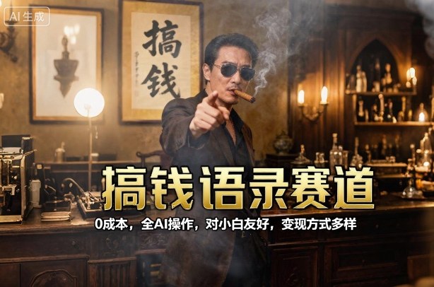 搞钱语录赛道，0成本，全AI操作，对小白友好，变现方式多样 - 区块之眼 - 区块之眼