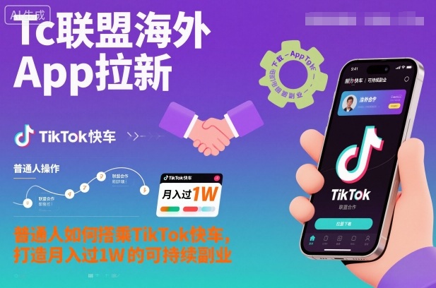 Tc联盟海外App拉新：普通人如何搭乘TikTok快车，打造月入过1W的可持续副业 - 区块之眼