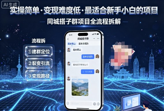 实操简单，变现难度低，最适合新手小白做的项目，每天轻松收入3张，同城搭子群项目全流程拆解 - 区块之眼 - 区块之眼