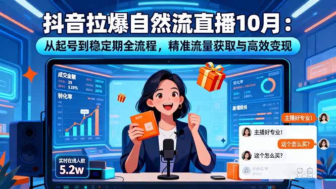 抖音拉爆自然流直播10月：从起号到稳定期全流程，精准流量获取与高效变现 - 区块之眼 - 区块之眼