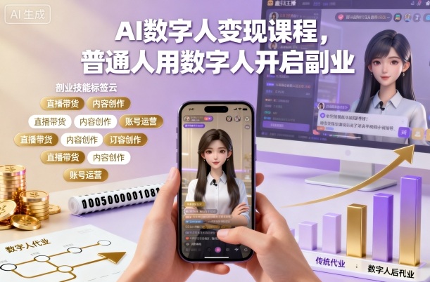 AI数字人变现课程，普通人用数字人开启副业 - 区块之眼 - 区块之眼