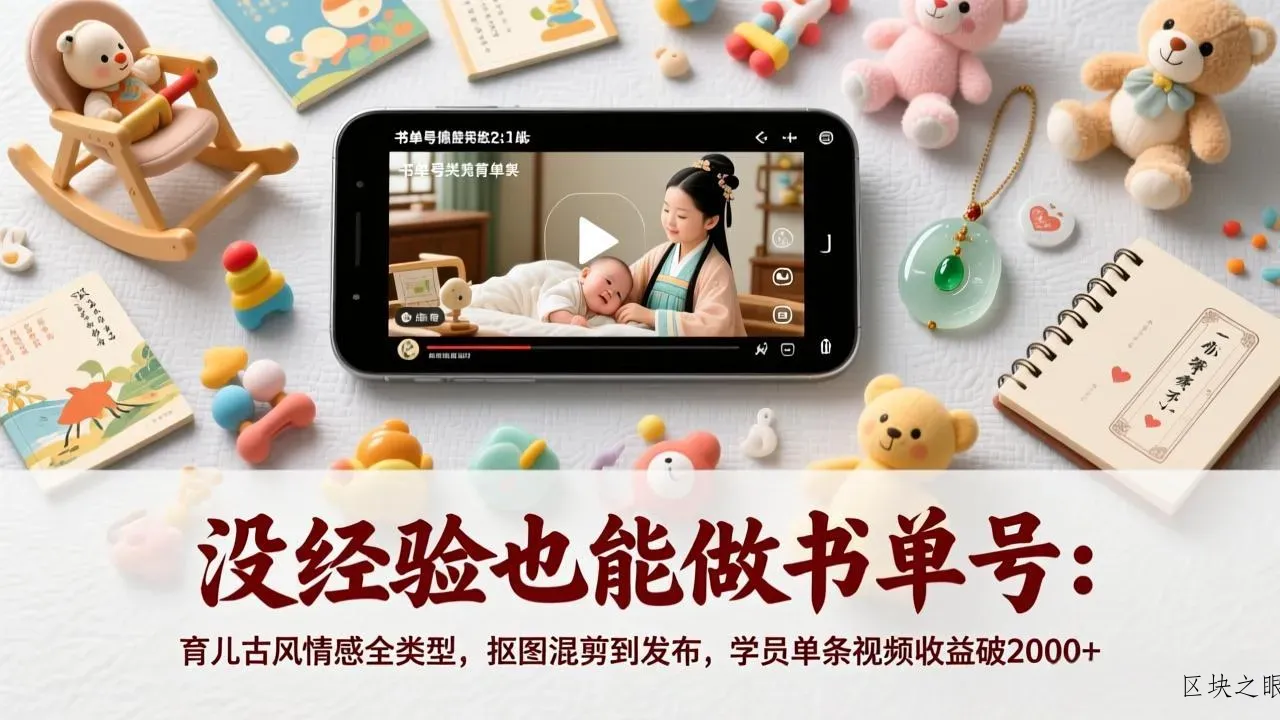 没经验也能做书单号：育儿古风情感全类型，抠图混剪到发布，学员单条视频收益破2000+ - 区块之眼