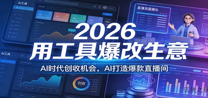 2026用工具爆改生意，AI时代创收机会，AI打造爆款直播间 - 区块之眼