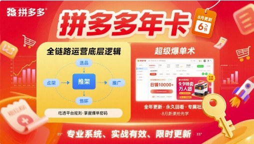 拼多多年卡，拼多多全链路运营底层逻辑，超级爆单术【更新12月】 - 区块之眼