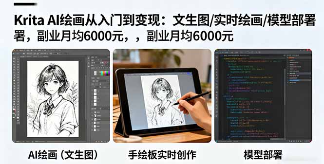 Krita AI绘画从入门到变现：文生图/实时绘画/模型部署，副业月均6000元 - 区块之眼 - 区块之眼