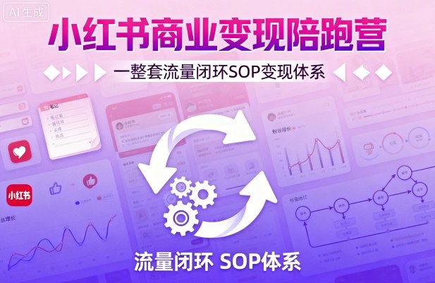 小红书商业变现陪跑营，轻IP矩阵 私域获客 聚光投流，一整套流量闭环SOP变现体系 - 区块之眼 - 区块之眼