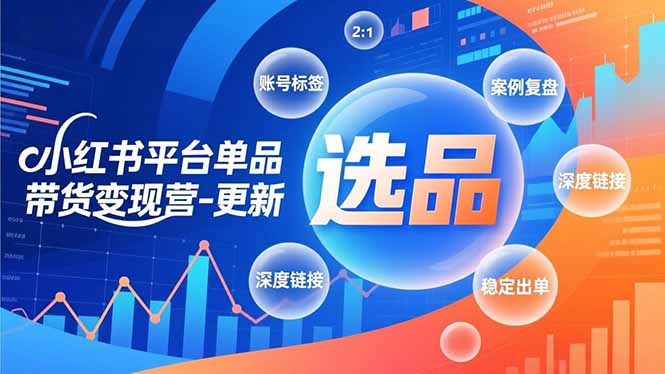 小红书平台单品带货变现营-更新，极致选品、账号标签、案例复盘，深度链接，快速启动稳定出单 - 区块之眼