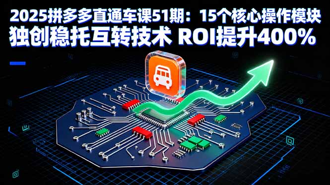 2025拼多多直通车课51期：15个核心操作模块 独创稳托互转技术 ROI提升400% - 区块之眼