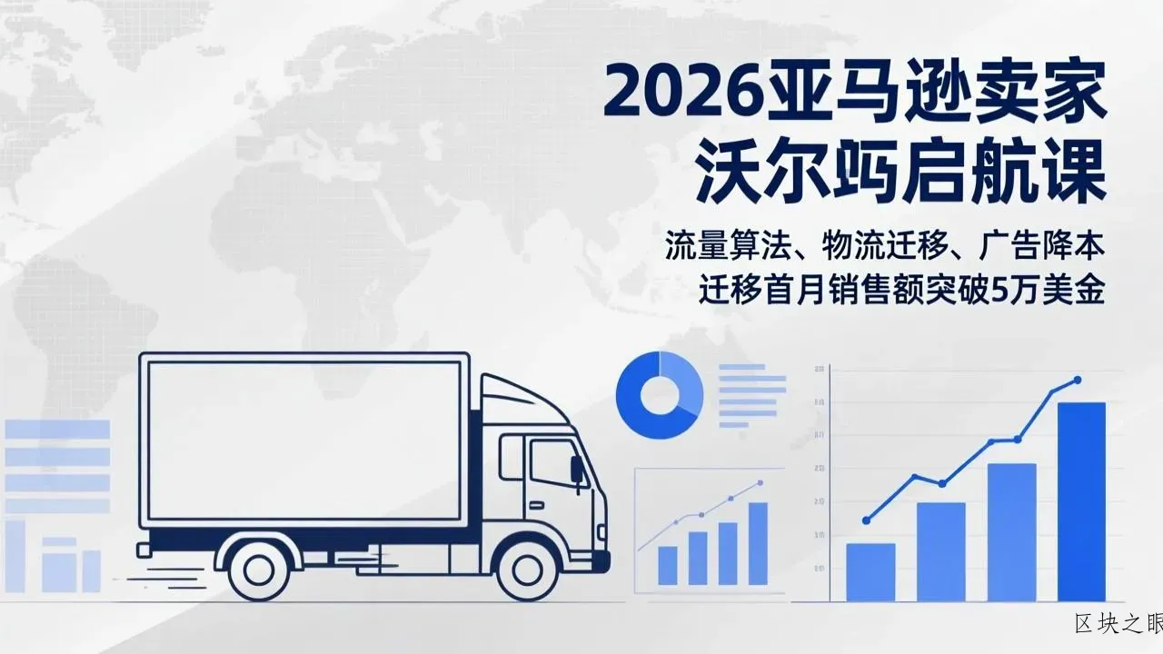 2026亚马逊卖家沃尔玛启航课，流量算法、物流迁移、广告降本，迁移首月销售额突破5万美金 - 区块之眼