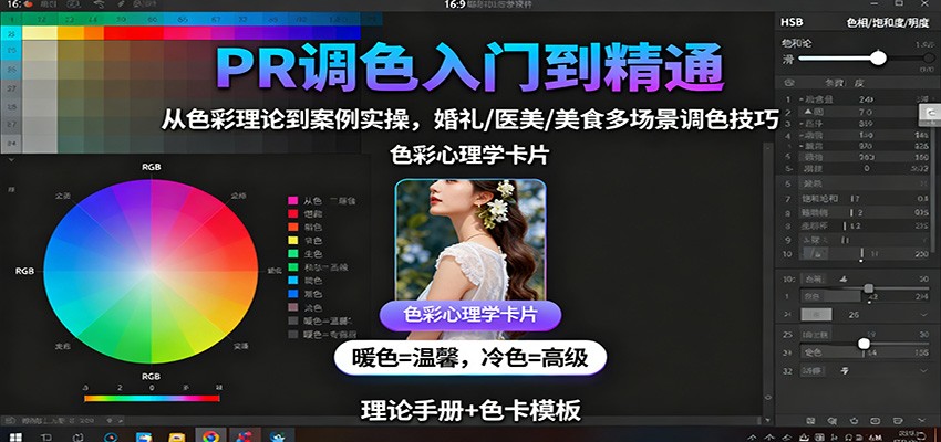 PR调色入门到精通：从色彩理论到案例实操，婚礼/医美/美食多场景调色技巧 - 区块之眼 - 区块之眼