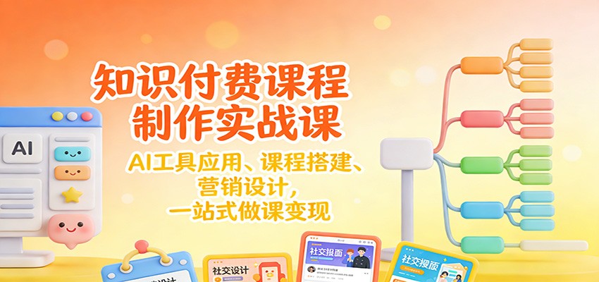 知识付费课程制作实战课：AI工具应用 、课程搭建、营销设计，一站式做课变现 - 区块之眼