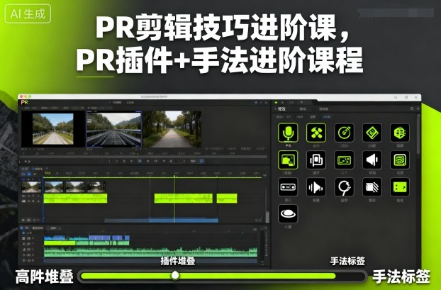PR剪辑技巧进阶课，PR插件+手法进阶课程 - 区块之眼