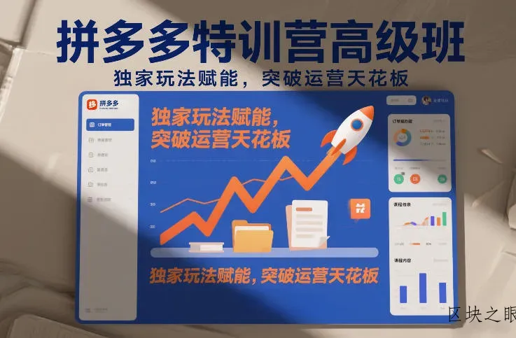拼多多特训营高阶班，独家玩法赋能，突破运营天花板(更新26年3月13日) - 区块之眼
