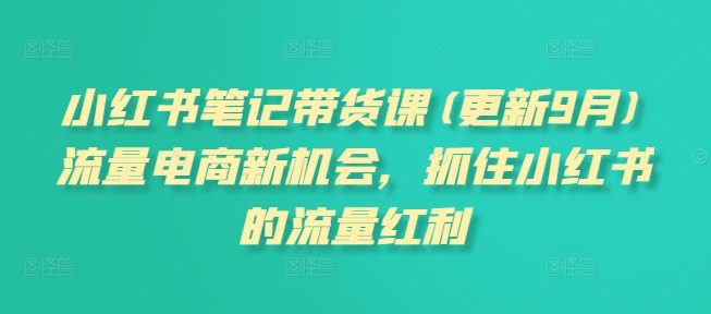 小红书笔记带货课(更新25年9月)流量电商新机会，抓住小红书的流量红利 - 区块之眼 - 区块之眼