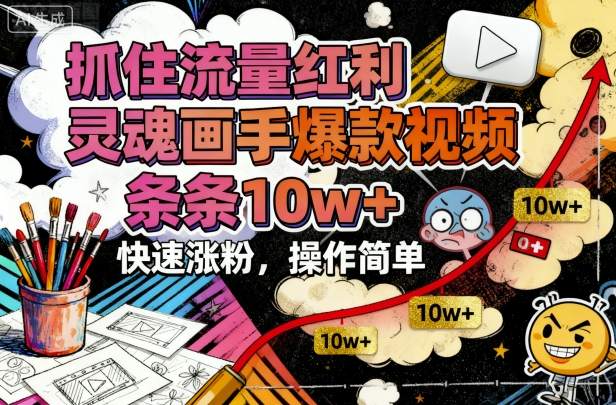 抓住流量红利，灵魂画手爆款视频，条条10w+，快速涨粉，操作简单 - 区块之眼 - 区块之眼