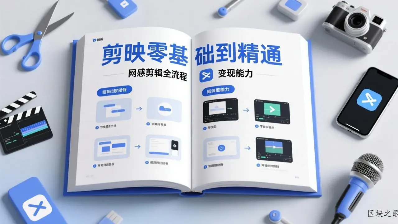 剪映零基础也能快速上手，从入门到精通掌握网感剪辑全流程，掌握能直接变现的剪辑能力 - 区块之眼