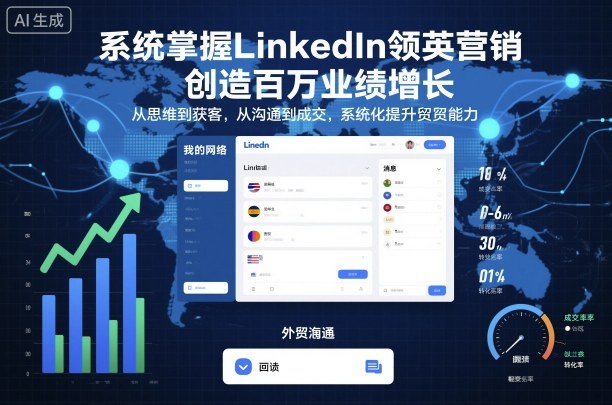 系统掌握LinkedIn领英营销，创造百万业绩增长，从思维到获客，从沟通到成交，系统化提升外贸能力 - 区块之眼 - 区块之眼