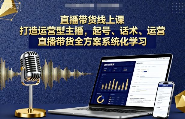 直播带货线上课，打造运营型主播，起号、话术、运营，直播带货全方案系统化学习 - 区块之眼 - 区块之眼