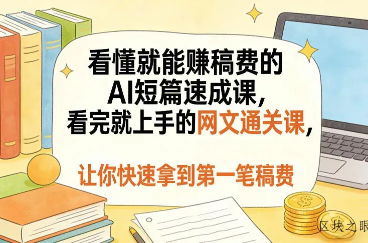 看懂就能賺稿费的AI短篇速成课，看完就上手的网文通关课，让你快速拿到第一笔稿费 - 区块之眼