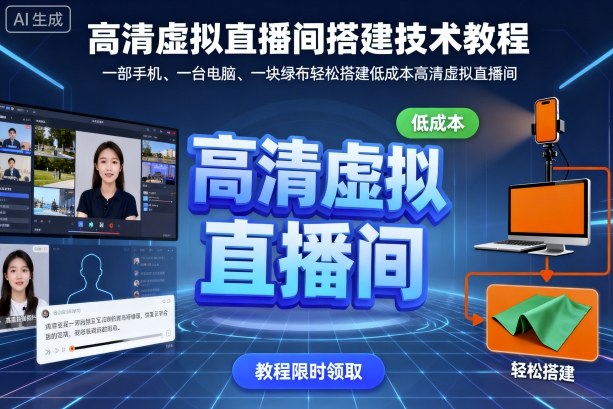 高清虚拟直播间搭建技术教程，一部手机、一台电脑、一块绿布轻松搭建低成本高清虚拟直播间 - 区块之眼