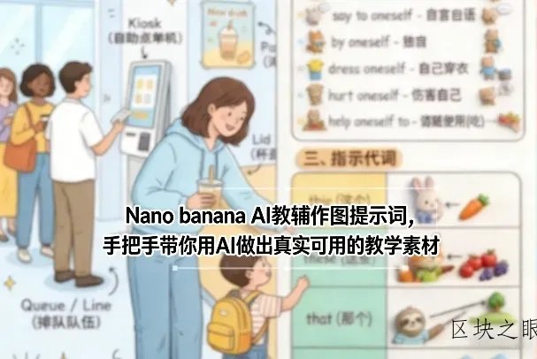 Nano banana AI教辅作图提示词，手把手带你用AI做出真实可用的教学素材 - 区块之眼