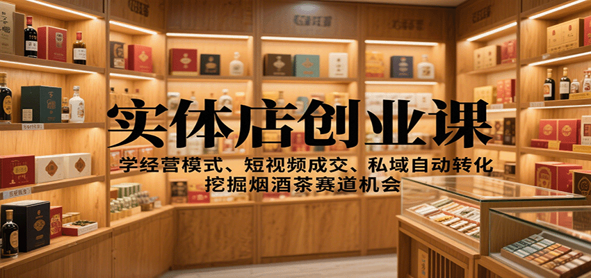 实体店创业课：学经营模式、短视频成交、私域自动转化，挖掘烟酒茶赛道机会 - 区块之眼 - 区块之眼