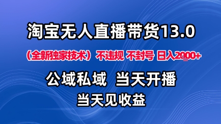 淘宝无人直播13.0，公域私域技术，不封号，不违规布局下半年旺季赛道，日入1K+(独家技术)【揭秘】 - 区块之眼 - 区块之眼