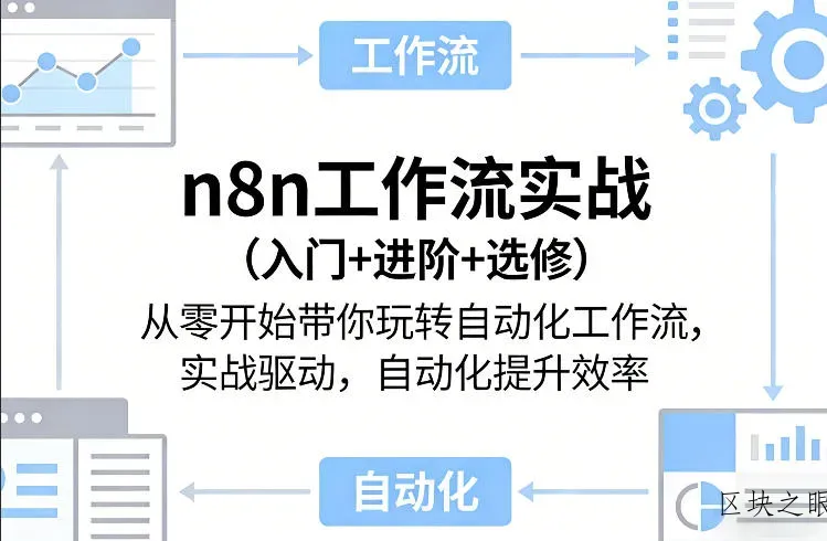 n8n工作流实战(入门+进阶+选修)从零开始带你玩转自动化工作流，实战驱动，自动化提升效率 - 区块之眼