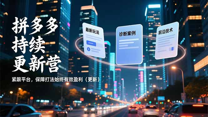 拼多多持续更新营，最新玩法、诊断案例、前沿技术，紧跟平台，保障打法始终有效盈利(更新 - 区块之眼