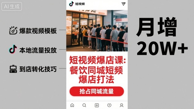 短视频爆店课，餐饮同城短视频爆店打法 - 区块之眼 - 区块之眼