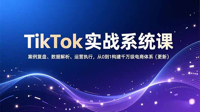 TikTok实战系统课，案例复盘、数据解析、运营执行，从0到1构建千万级电商体系(更新 - 区块之眼