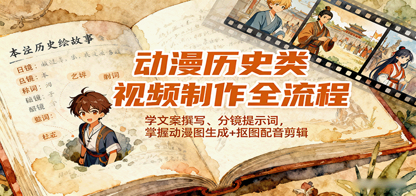 动漫历史类视频制作全流程，学文案撰写、分镜提示词，掌握动漫图生成+抠图配音剪辑 - 区块之眼 - 区块之眼