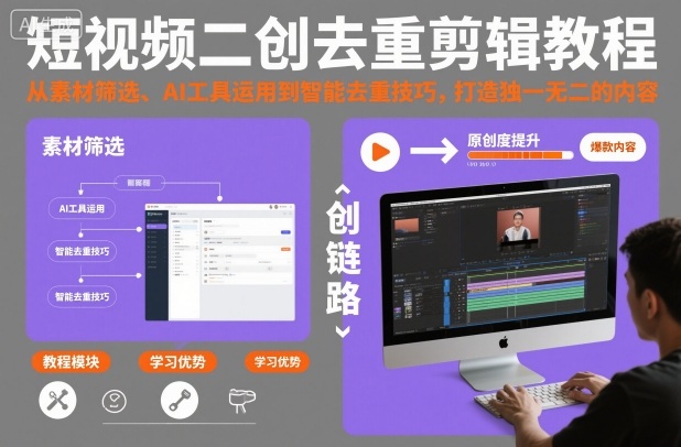 短视频二创去重剪辑教程，从素材筛选、AI工具运用到智能去重技巧，打造独一无二的内容 - 区块之眼