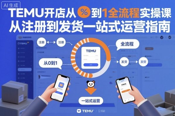 TEMU开店从0到1全流程实操课，从注册到发货一站式运营指南 - 区块之眼