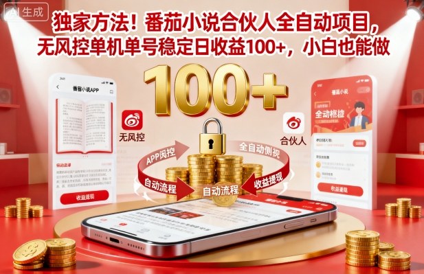 独家方法！番茄小说合伙人全自动挂G项目，无风控单机单号稳定日收益100+，小白也能做【揭秘】 - 区块之眼 - 区块之眼