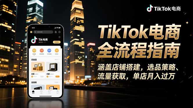 TikTok电商全流程指南，涵盖店铺搭建、选品策略、流量获取，单店月入过万 - 区块之眼