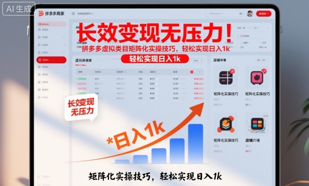 长效变现无压力！拼多多虚拟类目矩阵化实操技巧，轻松实现日入1k【揭秘】 - 区块之眼