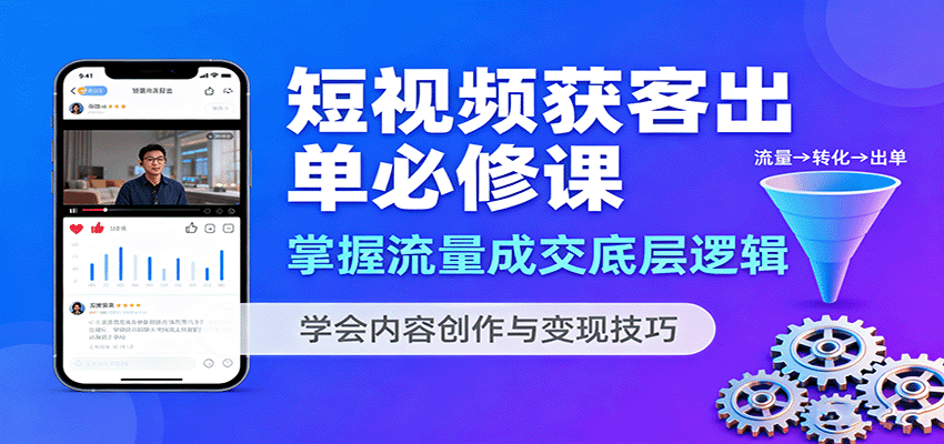 短视频获客出单必修课：掌握流量成交底层逻辑，学会内容创作与变现技巧 - 区块之眼
