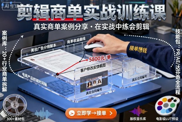 剪辑商单实战训练课，真实商单案例分享，在实战中练会剪辑 - 区块之眼 - 区块之眼