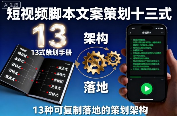 短视频脚本文案策划十三式，13种可复制落地的策划架构 - 区块之眼 - 区块之眼