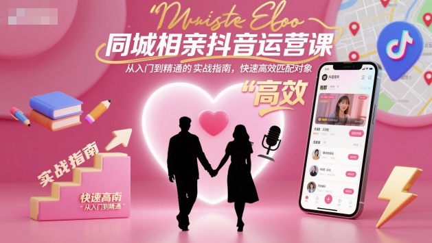 同城相亲抖音运营课，从入门到精通的实战指南，快速高效匹配对象 - 区块之眼