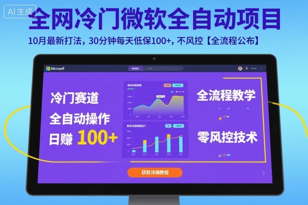 全网冷门微软全自动挂G项目，10月最新打法，30分钟每天低保100+，不风控【全流程公布】【揭秘】 - 区块之眼 - 区块之眼